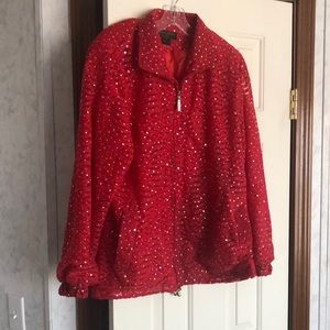 Red nylon jacket